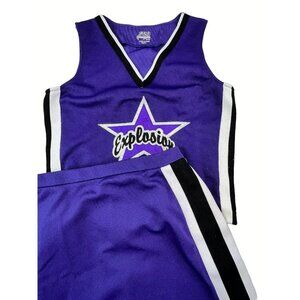 Cheerleader Uniform Outfit Costume 34 Top 27 Skirt EXPLOSION Sparkle Star Purple